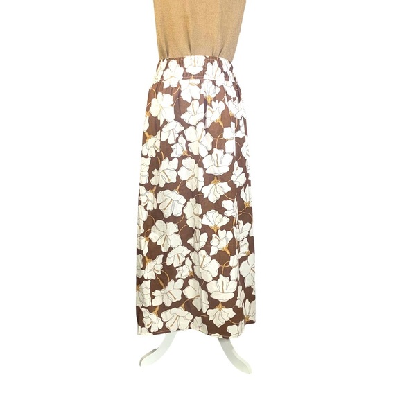 Faithfull the Brand Medium Kiera Floral Midi Skirt Hibiscus Bastia Elastic Waist - Picture 6 of 14